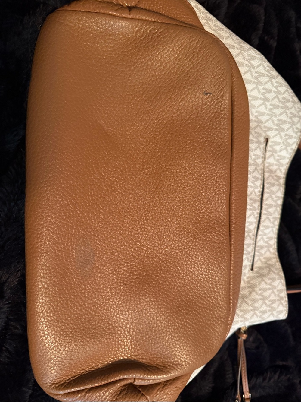 Michael Kors Beige Signature Logo and Acorn Leather Shoulder Hobo - Picture 4 of 4